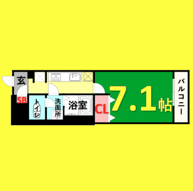 リブリ・志賀本通　名古屋市賃貸　仲介手数料無料の間取り