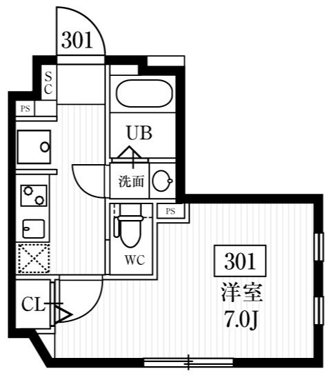 練馬区豊玉北６丁目の賃貸マンションの間取り