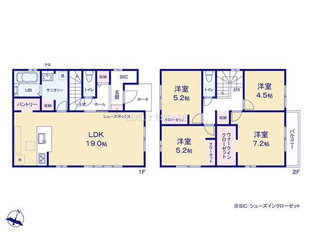 草加市両新田西町 新築分譲住宅 全3棟 1号棟の間取り