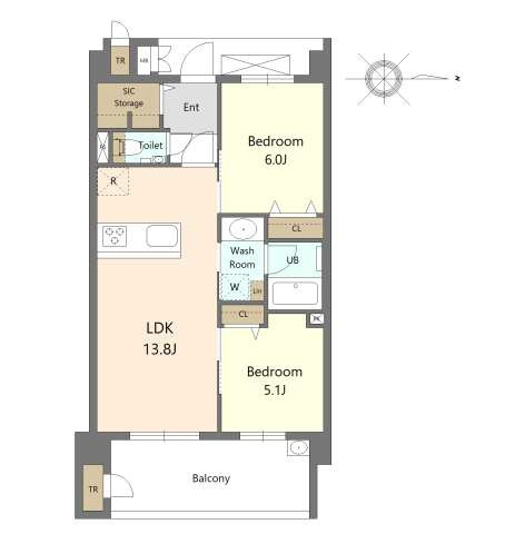 S-RESIDENCE愛宕SOUTHの間取り