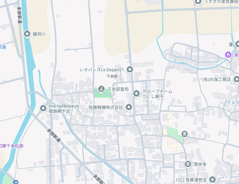 姫路市余部区下余部　新築一戸建ての地図