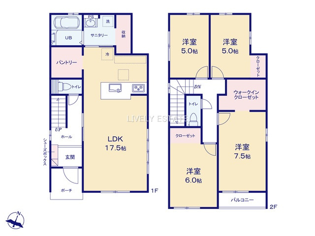 草加市両新田西町 新築分譲住宅 全3棟 3号棟の間取り