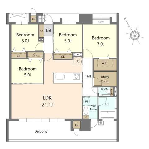 S-RESIDENCE愛宕SOUTHの間取り