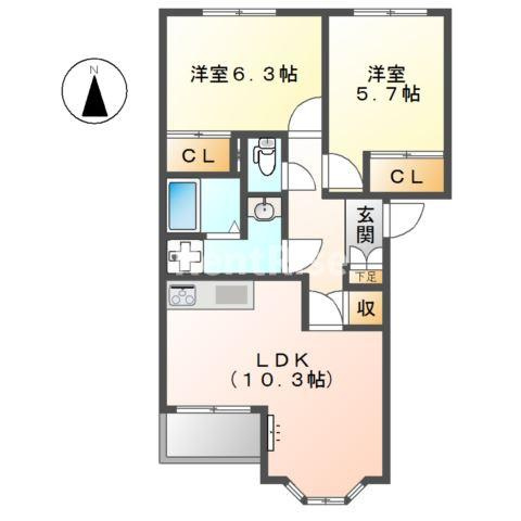 カーザ　浅野の間取り