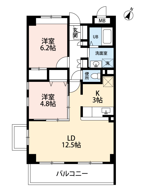 足立区西新井本町３丁目の賃貸マンションの間取り