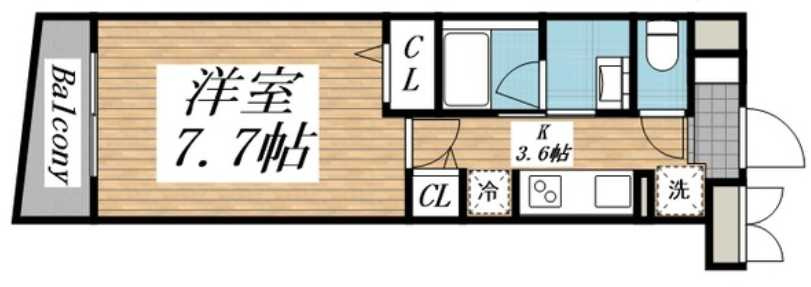 クリオラモード学芸大学Ⅱ　築浅　敷金礼金0　フリーレント1か月の間取り