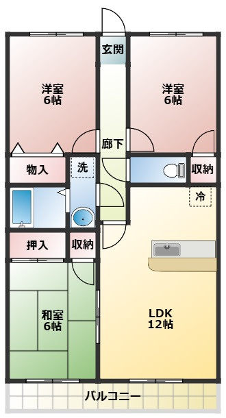 千葉市花見川区さつきが丘１丁目の賃貸マンションの間取り