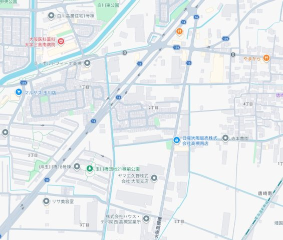 高槻市唐崎西　売土地の地図