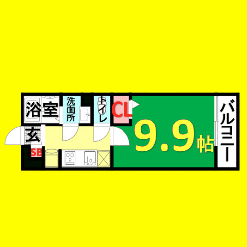 リブリ・アルバ中村公園　名古屋市賃貸　仲介手数料無料の間取り