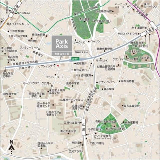 【地図】パークアクシス南青山七丁目