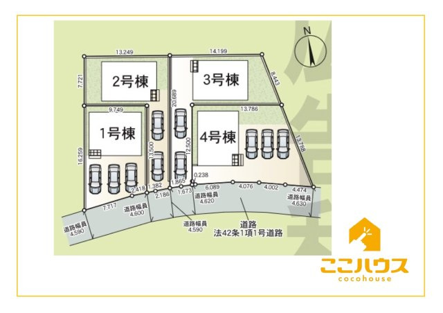 南城市佐敷伊原第2　新築戸建て　全4棟　2号棟の区画図|9月下旬完成予定！同仕様同施工の物件もご案内可能です♪