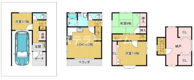 瑞光2 中古戸建の間取り|3LDKの物件です