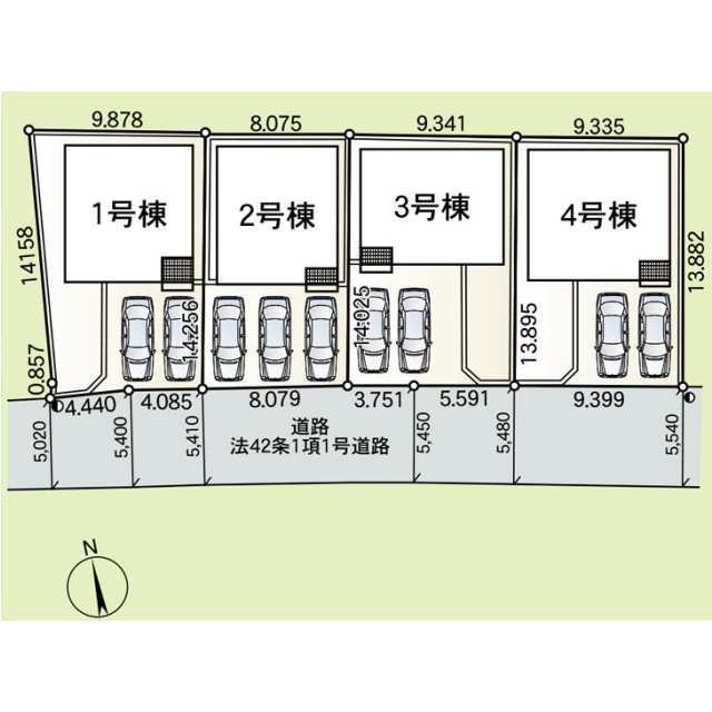 成田市本城　第２１の区画図