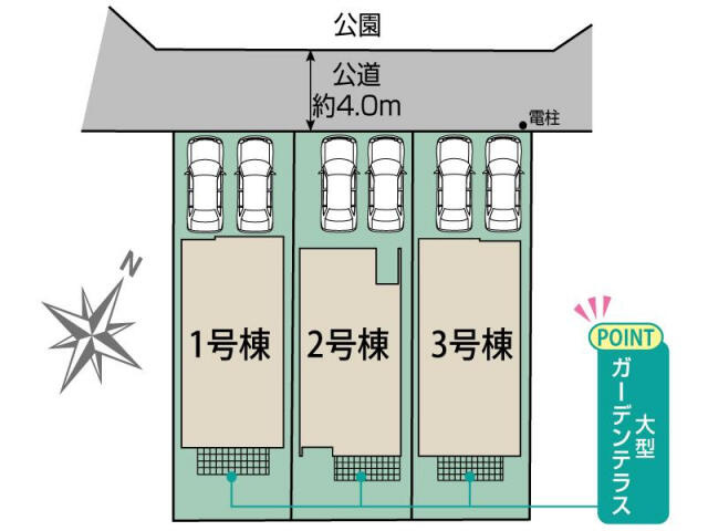 ブルーミングガーデン　習志野市藤崎３丁目３棟／１期３号棟の区画図|習志野市藤崎3丁目3棟区画図