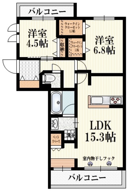 ポルトアンピエール（北棟）の間取り