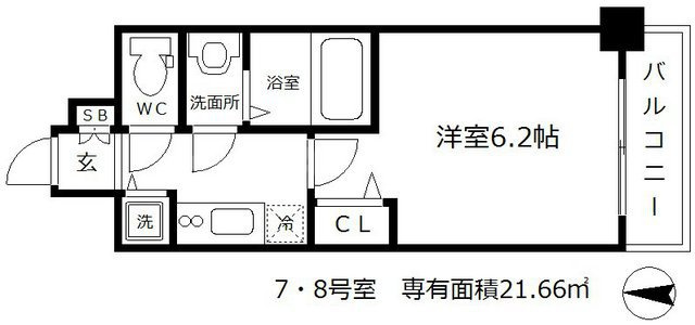 プレサンス扇町駅前の間取り|プレサンス扇町駅前　開放感のある間取り