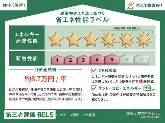 (シニア限定)シュテルン湘南の省エネ性能ラベル