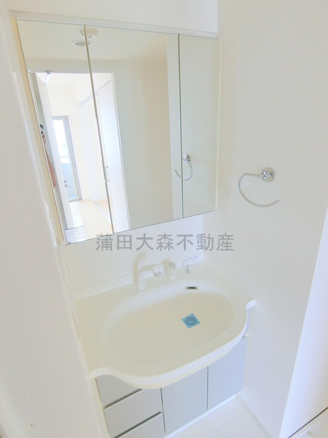 六郷土手分譲賃貸マンションの洗面所