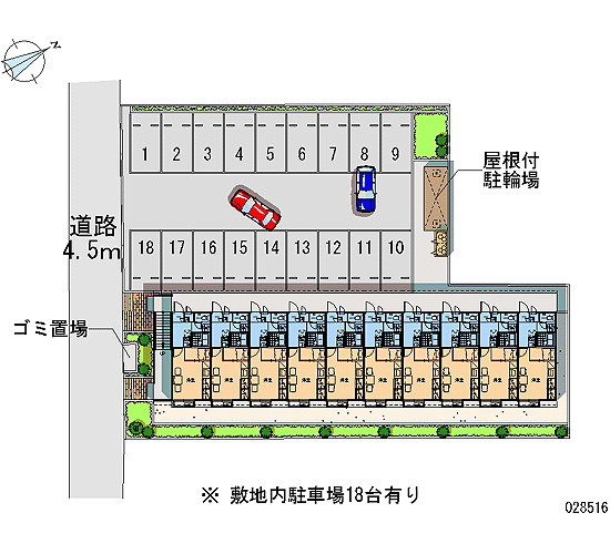 レオパレスフローラの駐車場|画像4