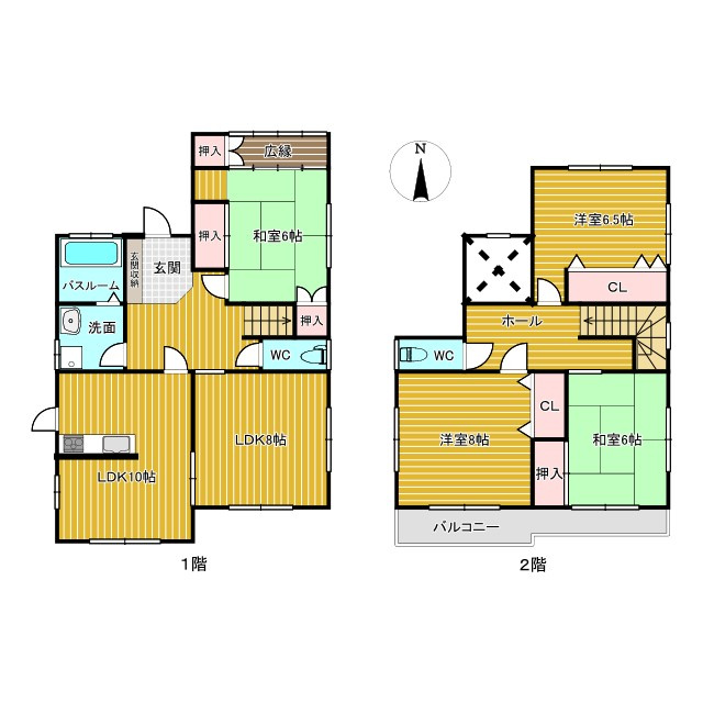 瑞穂市 居倉（美江寺駅） 2階建 ４ＬＤＫの間取り