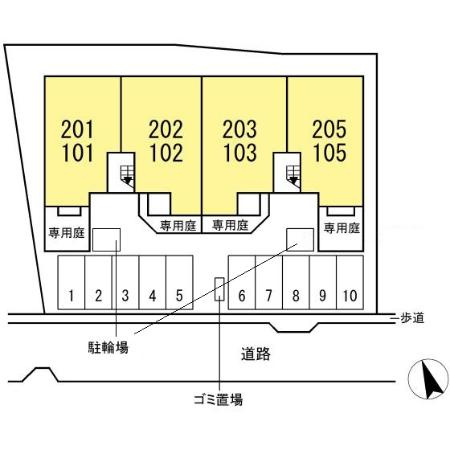 VILLA　TAKK　上到津の区画図