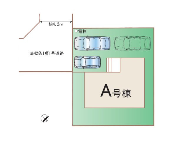 大野城市緑ケ丘3丁目第1-1棟（A号棟）の区画図|配置図（A号棟）