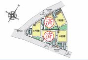 伊勢原市東大竹　新築一戸建て　2号棟の区画図|配置図