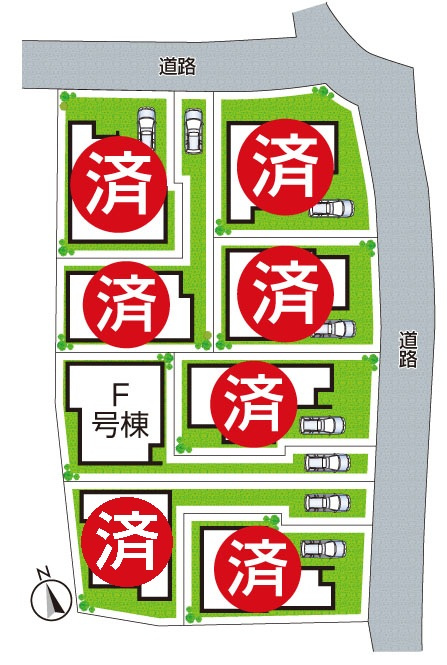 枚方市春日元町　未入居の区画図|全8区画