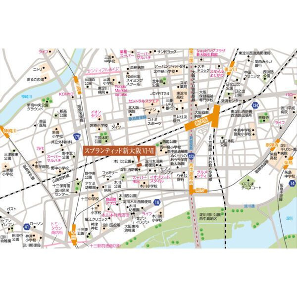 スプランディッド新大阪VIIの地図