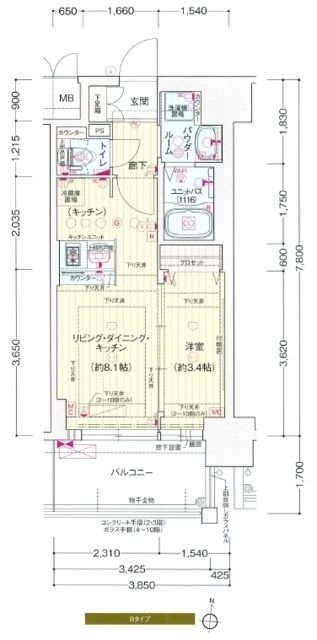 プレサンス新大阪ジェイズの間取り