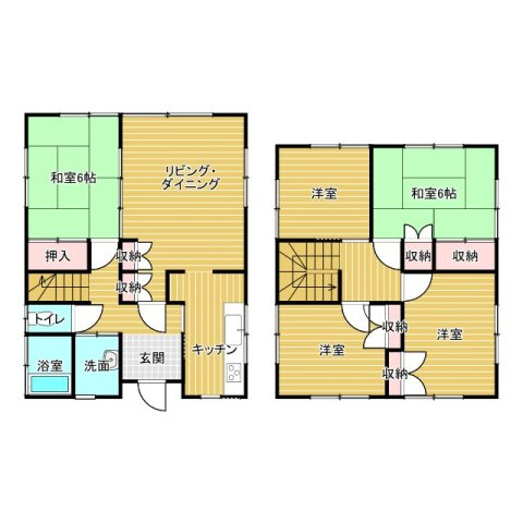 稲敷市蒲ヶ山中古物件の間取り