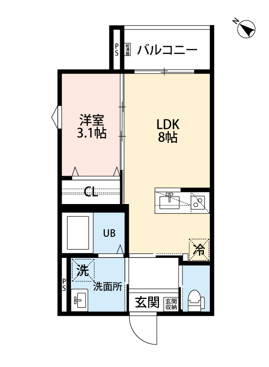 abetina TENJINの間取り|使いやすい間取りです。
