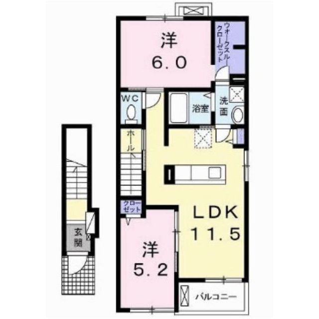 羽島郡岐南町伏屋７丁目のアパートの間取り