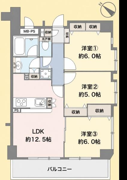 ラディエンス関内南の間取り|使い勝手の良い3LDKの間取♪
お気軽にお問い合わせください。
