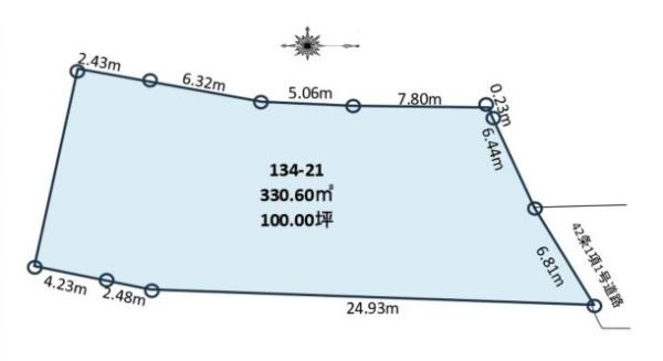 橿原市石川町の売地の土地図
