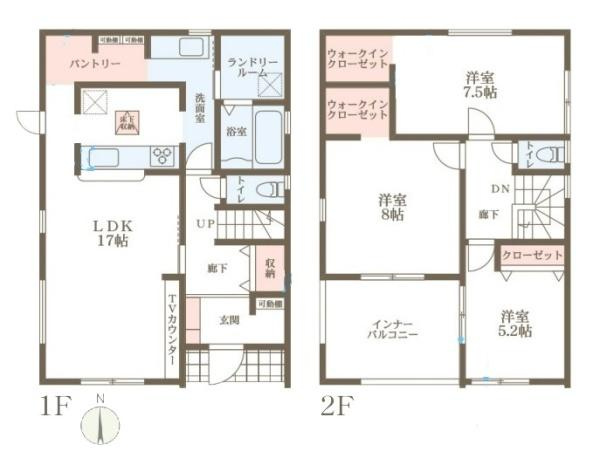 リーブルガーデン東九条町 ２号棟 ／新築一戸建の間取り