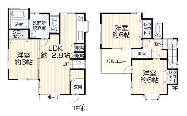 大和市福田の中古一戸建の間取り