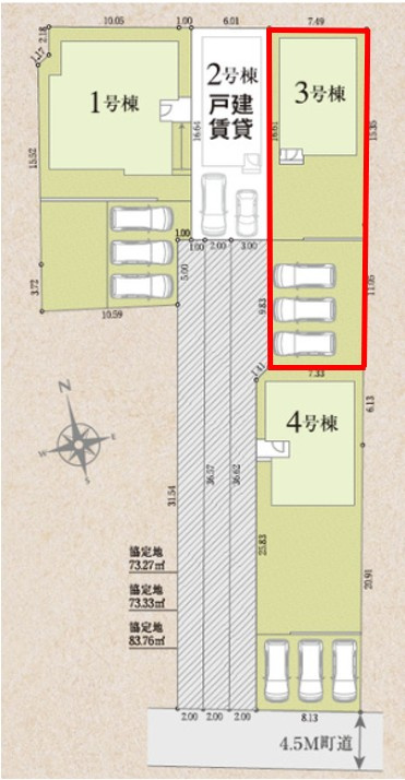 玉村町板井02期（全4棟）3号棟の区画図