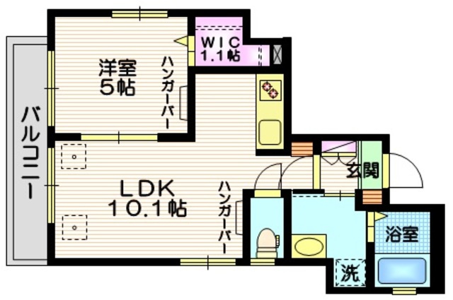 リバージュ田園調布の間取り|１ＬＤＫの間取り