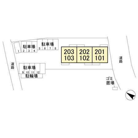 ラヴィラントさしまBの区画図