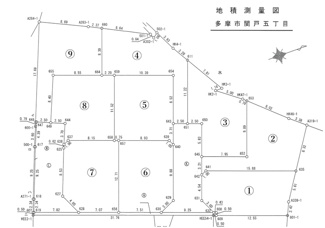 【土地図】 | 【仲介手数料無料！！】多摩市関戸5丁目　売地（全9区画）No.6区画　4580万円