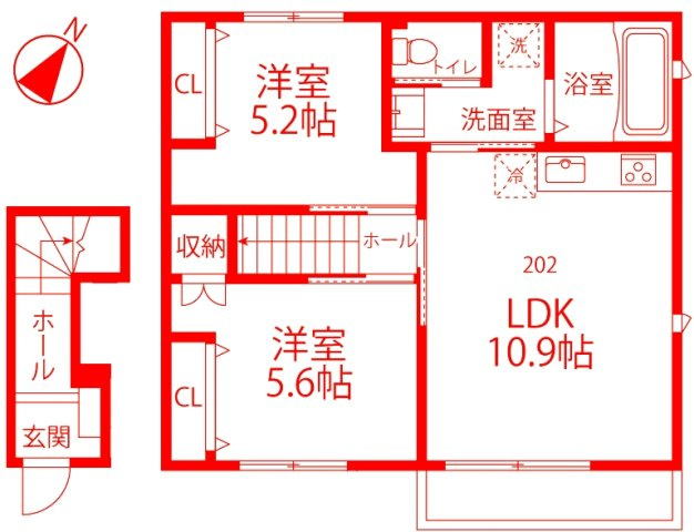 藤沢市鵠沼藤が谷３丁目のアパートの間取り