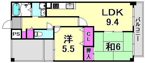 ユーコート武庫之荘の間取り