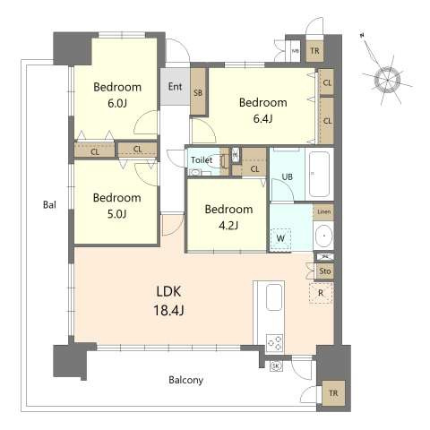S-RESIDENCE愛宕SOUTHの間取り