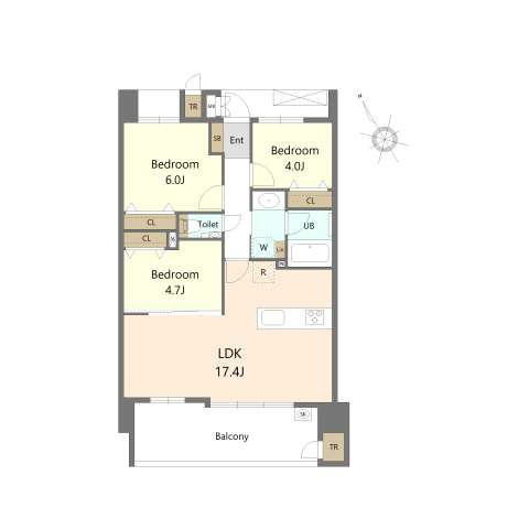 S-RESIDENCE愛宕SOUTHの間取り