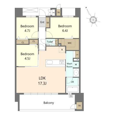 S-RESIDENCE愛宕SOUTHの間取り