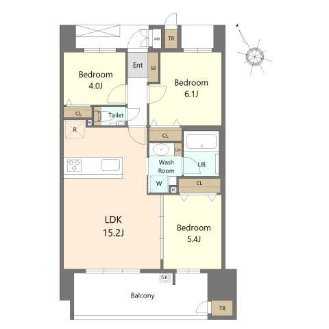 S-RESIDENCE愛宕SOUTHの間取り