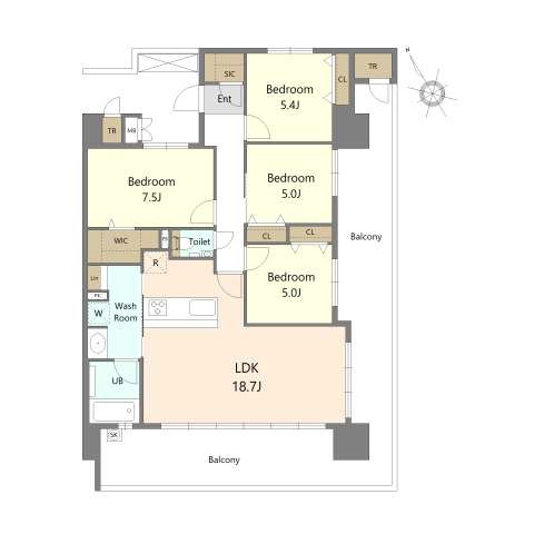 S-RESIDENCE愛宕SOUTHの間取り