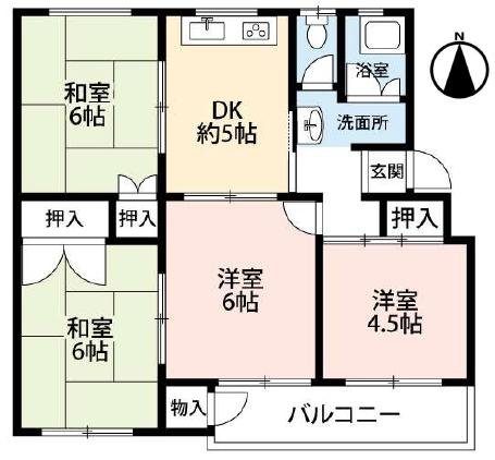 高倉台10団地43号棟の間取り
