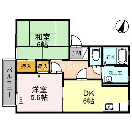 ディアス魚崎Ⅱの間取り